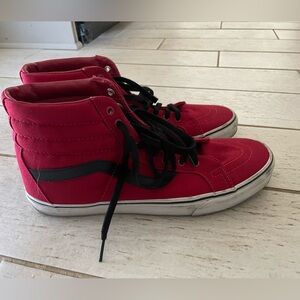 VANS SK8-Hi Reissue Chilli Pepper Red Black Lace Up Athletic Shoes men size 12